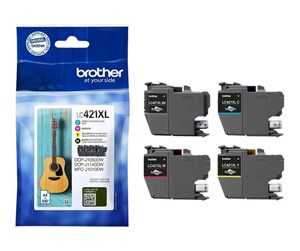 Printertilbehør blekk/toner - Brother LC 421XL 4-Pack Ink Black/Yellow/Cyan/Magenta - Blekkpatron Blå - LC421XLVALDR