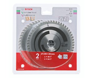 Sirkelsag - Bosch 1x Optiline Wood + 1x Multi Material Saw Bla - 2608644655