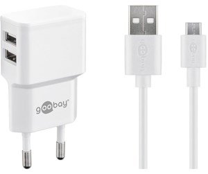 Mobil - Adaptere og ladere - Pro Dual Micro USB charger set 2.4 A - 4040849449857