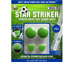 Spill - Tilbehør - iMP TECH Trigger Treadz Star Striker Thumb & Trigger Grips Pack for PS4 - Green - Accessories for game console - Sony PlayStation 4 - 5060176364776