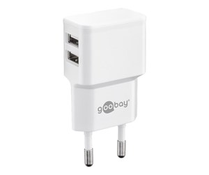 Mobil - Adaptere og ladere - Goobay Dual USB charger 2.4 A (12W) white - 44952