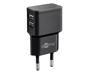 Mobil - Adaptere og ladere - Goobay Dual USB charger 2.4 A (12W) black - 44951