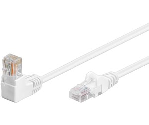 Nettverkskabel - CAT 5e patchcable 1x 90°angled U/UTP white 15 m - 4040849941689