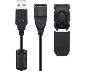 Nettverkskabel - USB 2.0 Hi-Speed extension cable with securing clip black - 4040849242847