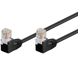 Nettverkskabel - CAT 5e patchcable 2x 90°angled U/UTP black 5 m - 4040849960895