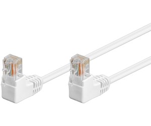 Nettverkskabel - CAT 5e patchcable 2x 90°angled U/UTP white 5 m - 4040849960734