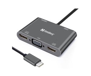 Dokkingstasjon - Sandberg USB-C MultiPort Docking Station - 136-35