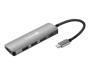 Dokkingstasjon - Sandberg USB-C Multiport Dock (with 100W PD) - 136-32