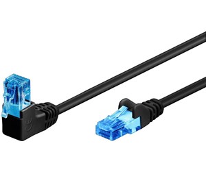 Nettverkskabel - CAT 6A - 90°angled black - 1m - 4040849515293