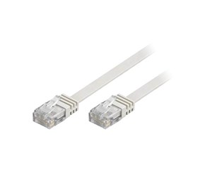 Nettverkskabel - CAT 5e flat-patch cable U/UTP white 15 m - 4040849933646