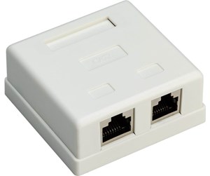 Tilbehør (fester, stikkontakter osv.) - Pro 2-port RJ45 surface mount installation box CAT 6 STP white - 4040849776359