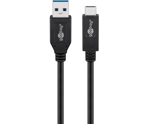 USB - Pro USB-A <-> USB-C - 0.5m - Svart - 4040849410734