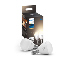 Smarthus - Philips Hue White P45 E14 Luster Pære - 2-pakning - 929002440604