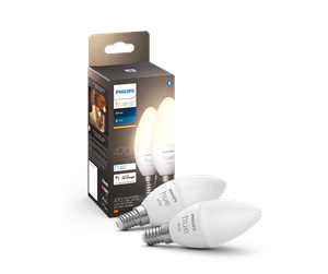 Smarthus - Philips Hue White E14 B39 Candle Light - 2-pakning - 929003021102