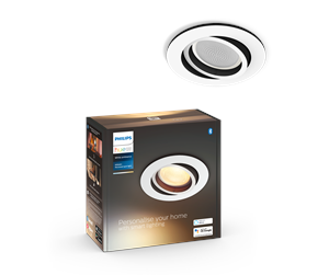 Smarthus - Philips Hue Milliskin Innfelt Spotlight - Rund - Hvit - 929003047101