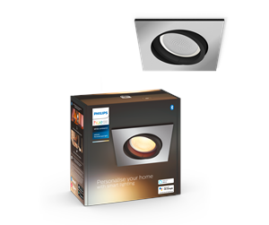 Smarthus - Philips Hue Milliskin Innfelt Spotlight - Kvadratisk - Aluminium - 929003047201