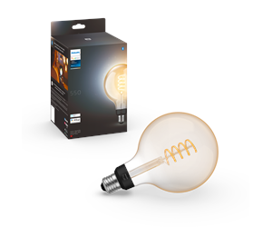 Smarthus - Philips Hue White Ambiance Filament G125 E27 Stor Globe - 1-pakning - 929002478101