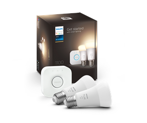 Smarthus - Philips Hue White A60 E27 1100 Lumen - Startsett med 2 pærer - 929002469201