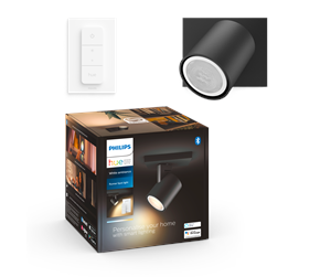 Smarthus - Philips Hue Runner Sigle Spotlight - Svart - Med Dimmebryter - 929003812401