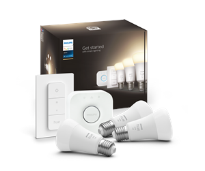 Smarthus - Philips Hue White A60 E27 1100 Lumen - Startsett med 3 pærer - 929002469204