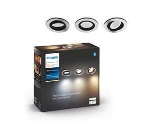 Smarthus - Philips Hue Milliskin Innfelt Spot - Rund - Aluminium - 3-pakning - 929003810901