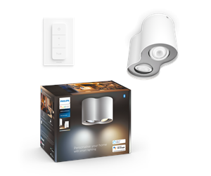 Smarthus - Philips Hue Pillar Double Spotlight - Hvit - Med Dimmebryter - 929003811501