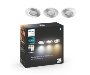 Smarthus - Philips Hue Adore Innfelt Baderomsspot - Krom - 3-pakning - 929003807901