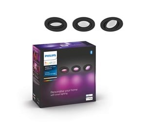 Smarthus - Philips Hue Centura Innfelt Spot - Rund - Svart - 3-pakning - 929003809501