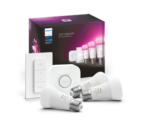 Smarthus - Philips Hue Color A60 E27 1100 Lumen - Startsett med 3 pærer - 929002468804