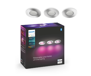 Smarthus - Philips Hue Xamento Innfelt Spot for Baderom - Krom - 3-pakning - 929003812901