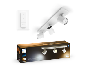 Smarthus - Philips Hue Runner Triple Spotlight - Hvit - Med dimmebryter - 929003812101