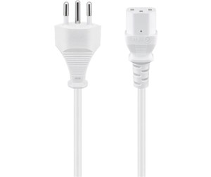 Strømkabel (ekstern) - Pro Power supply cord Switzerland 2 m white - 4040849940156