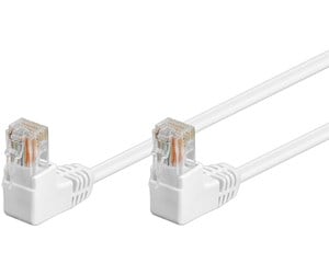 Nettverkskabel - CAT 5e patchcable 2x 90°angled U/UTP white 10 m - 4040849960741