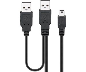 USB - Pro USB 2.0 Hi-Speed Dual-Power cable black - 4040849345876