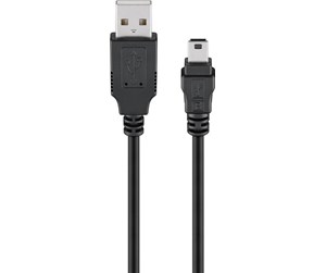 USB - Pro USB-A <-> USB Mini-B (5-pin) - 1.5m - Svart - 4040849656231