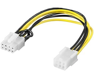 Strømkabel (intern) - Pro Power cable/adapter for PC graphics card PCI-E/PCI Express 6-pin to 8-pin - 4040849936357