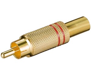 Lydkabel - Pro RCA plug red - gold-plated with cable protector - 4040849112805