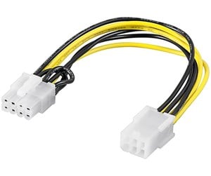 Nettverkskabel - Power cable/adapter for PC graphics card PCI-E/PCI Express 6-pin to 8-pin - 4040849316357