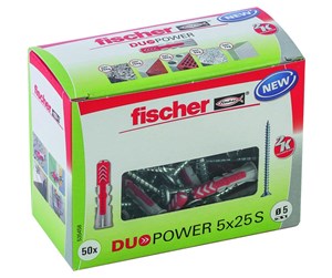 Skruer & Spiker  - Fischer DuoPower 5 x 25 S LD with screw (50 pcs) - 535458