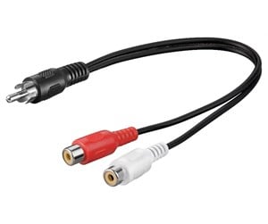 Lydkabel - Pro Audio Y cable adapter RCA male to stereo RCA female - 4040849500053