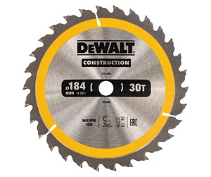 Verktøy - Dewalt Construction Circular Saw Blade Stationary - General Purpose 184mm 30T - DT1940-QZ