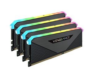 RAM - Corsair Vengeance RGB RT DDR4-3600 - 64GB - CL18 - Quad Channel (4 pcs) - AMD Optimized - Svart med RGB - CMN64GX4M4Z3600C18