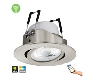 Smarthus - EGLO SALICETO-Z recessed spot RGB+TW 5W Ø88 mm brushed steel - 99672