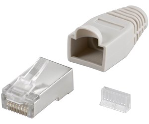 Nettverkskabel - RJ45 plug CAT 5e STP shielded with strain-relief boot (10-Pack) - 4040849687464