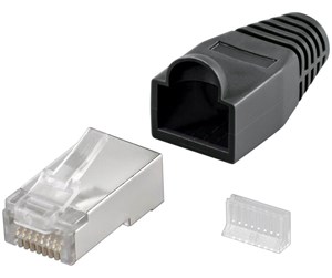 Nettverkskabel - RJ45 plug CAT 5e STP shielded with strain-relief boot (1 pcs) - 4040849687495