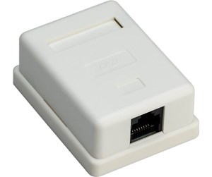 Tilbehør - Pro 1-port RJ45 surface mount installation box CAT 6 UTP white - 4040849776328