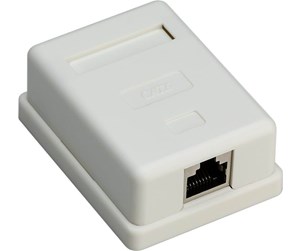 Tilbehør - Pro 1-port RJ45 surface mount installation box CAT 6 STP white - 4040849776342