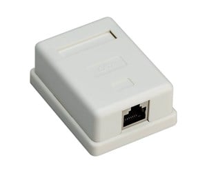 Tilbehør - Pro 1-port RJ45 surface mount installation box CAT 6 STP white - 4040849776342