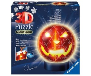 Puslespill - Ravensburger Pumpkin Night Light 3D Puzzle-Ball 72p - 10311253