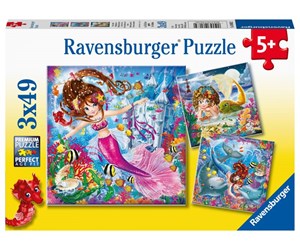 Puslespill - Ravensburger Charming Mermaids 3x49p - 10108063